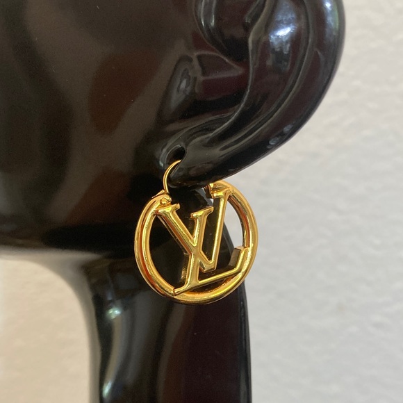 Louis Vuitton Gold Logo Earrings - Picture 1 of 4